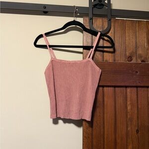 A&F Pink Textured Crop Top
